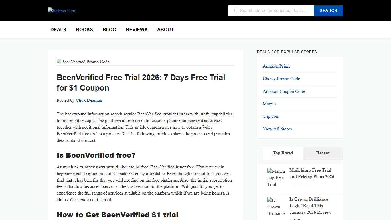 BeenVerified Free Trial 2026: 7 Days Free Trial for $1 Coupon